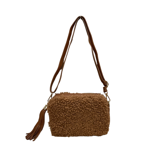 SAC POCHETTE TEDDY GARNI CUIR MOUMOUTE