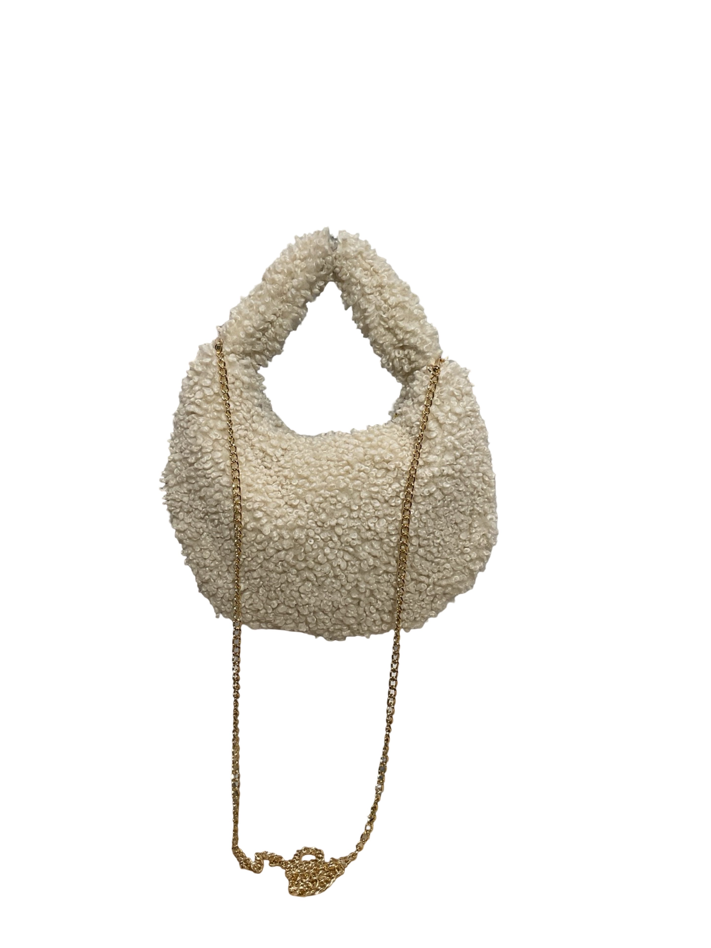 SAC DEMI LUNE MOUMOUTE GARNI CUIR TEDDY