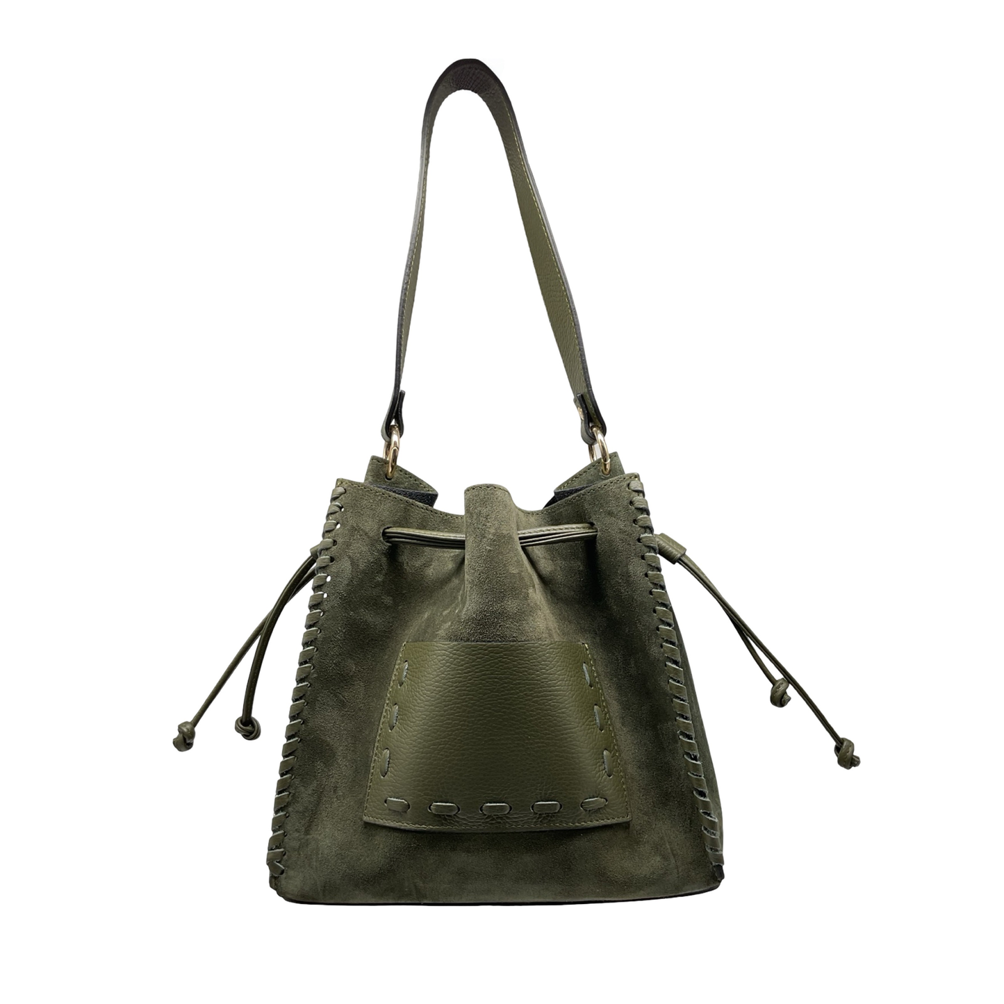 SAC EPAULE CUIR SUEDE TRESSE LUDOMILLA