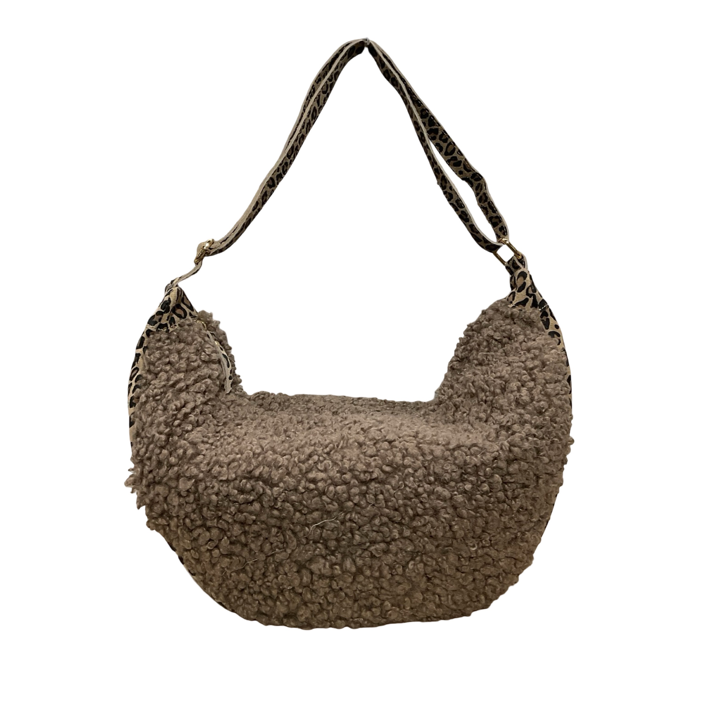 GRAND SAC BANANE BANDOULIERE CUIR ET MOUMOUTE