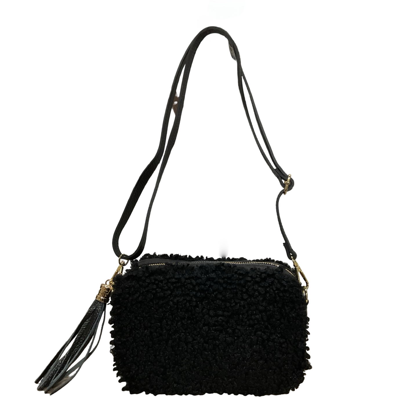 SAC POCHETTE TEDDY GARNI CUIR MOUMOUTE