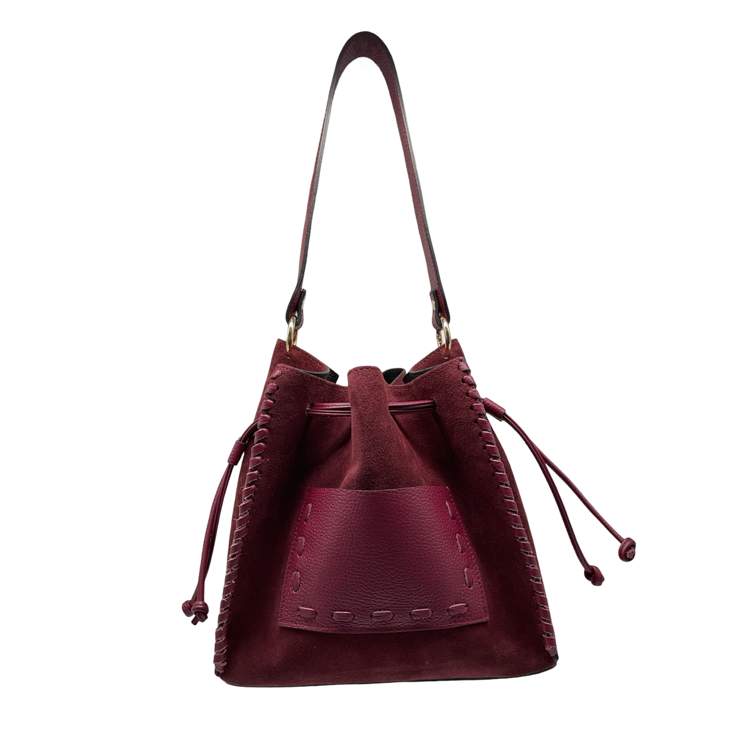 SAC EPAULE CUIR SUEDE TRESSE LUDOMILLA