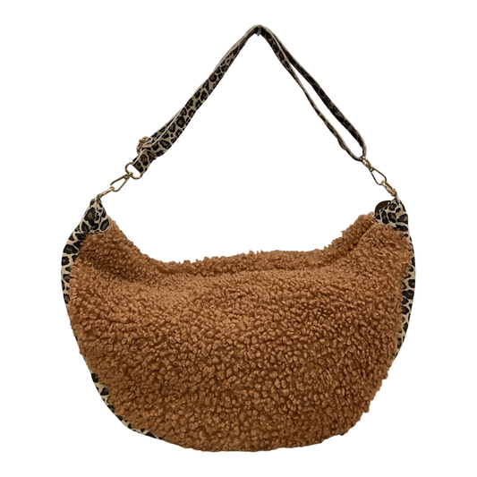GRAND SAC BANANE BANDOULIERE CUIR ET MOUMOUTE