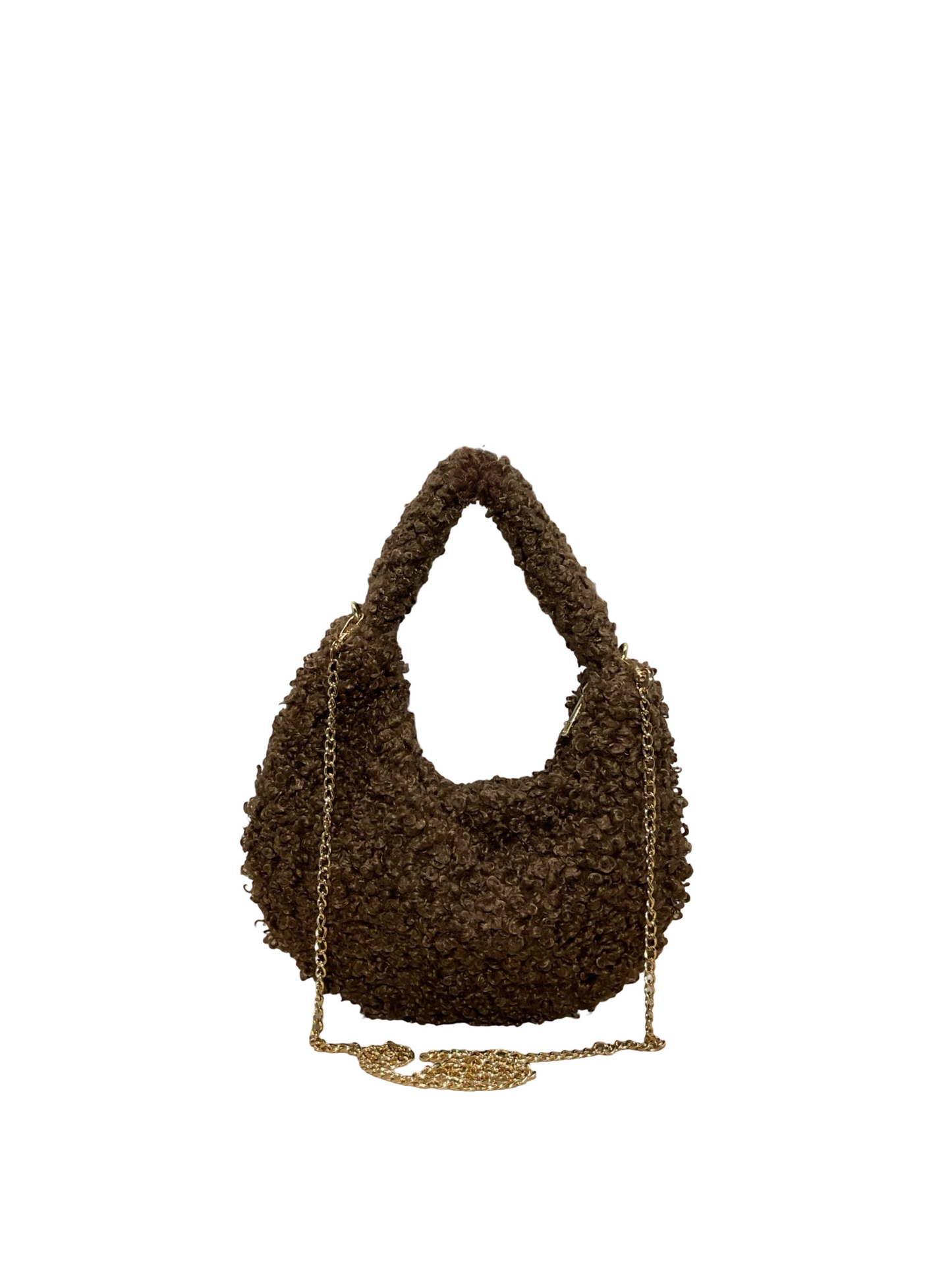 SAC DEMI LUNE MOUMOUTE GARNI CUIR TEDDY
