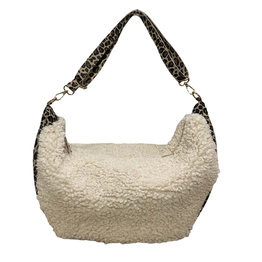 GRAND SAC BANANE BANDOULIERE CUIR ET MOUMOUTE