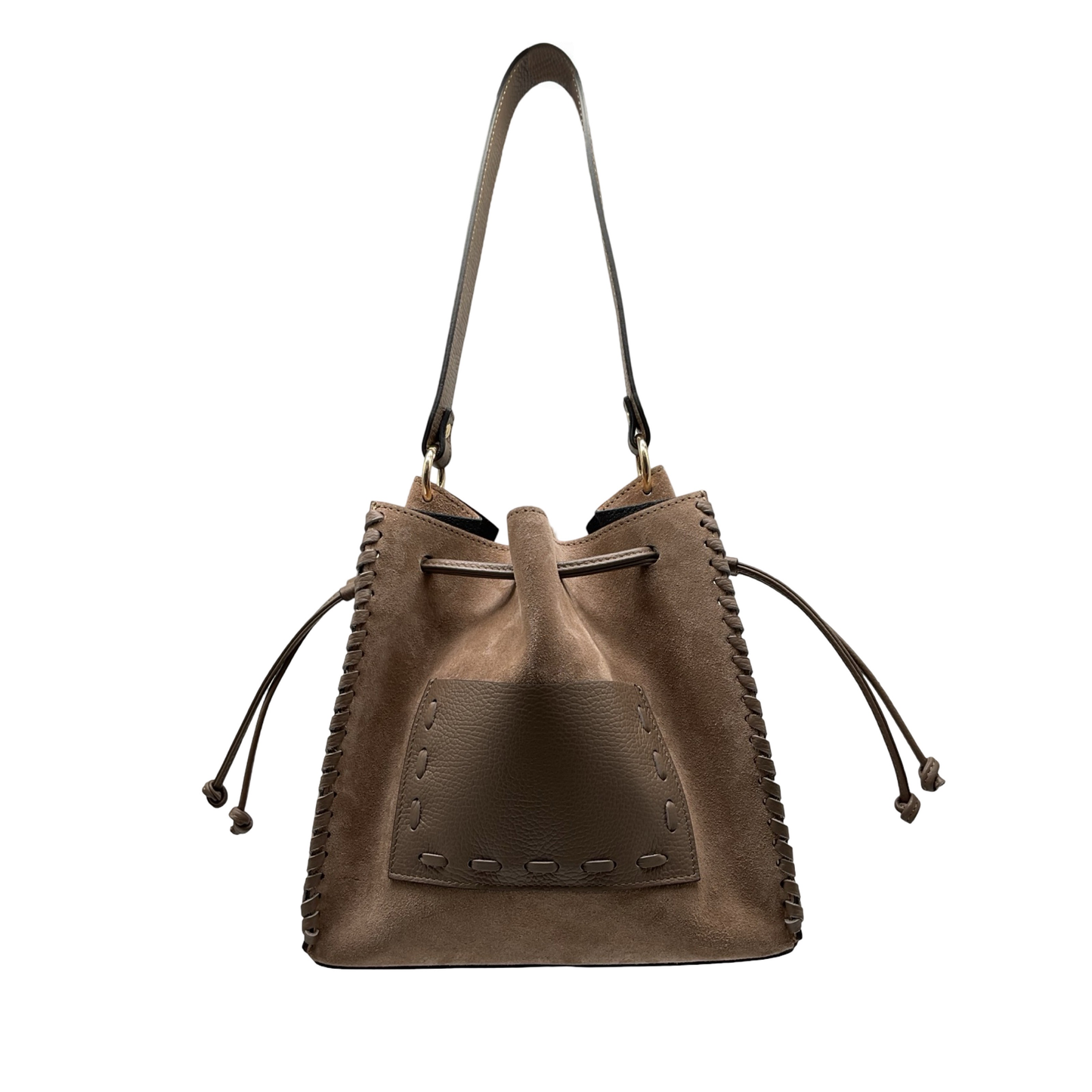 SAC EPAULE CUIR SUEDE TRESSE LUDOMILLA