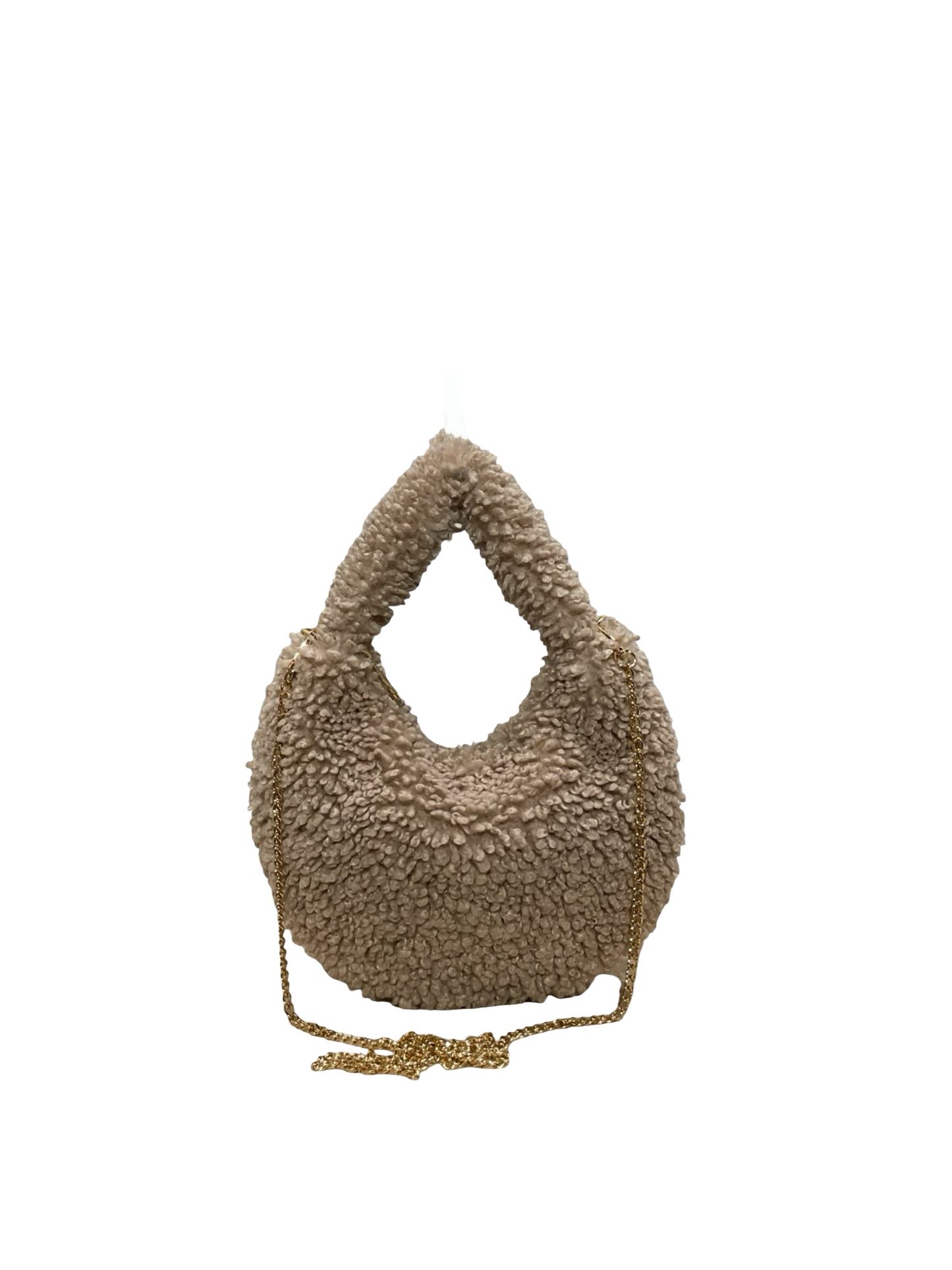 SAC DEMI LUNE MOUMOUTE GARNI CUIR TEDDY