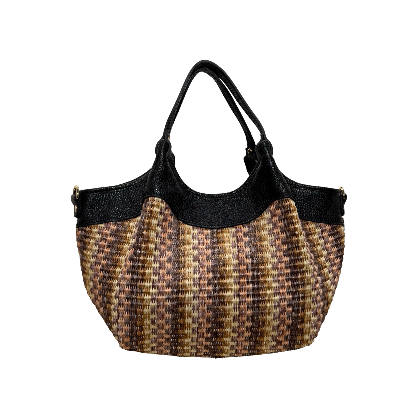 Sac Raphia Cuir Olga Médium Multicolore