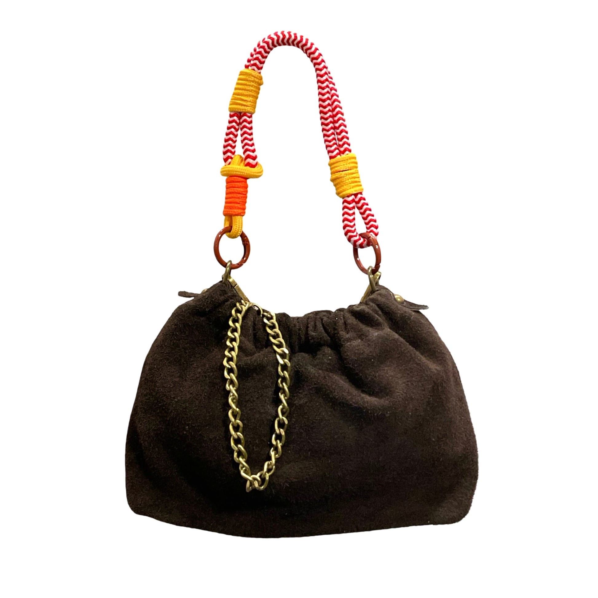 Le sac Plissa (taille S) est un modèle en cuir suède doté d'un cordon tressé, doublé d'une chaîne en bronze.
Fabriqué en Italie, ce petit sac séduit par son design unique au fini plissé et au toucher velouté. Soyez la première à porter le sac Plissa : un design loin du déjà-vu, conçu pour celles qui aiment devancer la tendance.

Dimensions : 23 cm x 17 cm x 7 cm
Porté : Main, bandoulière ou épaule
Personnalisation : Modulable selon vos envies, vous pouvez changé le cordon et la chaîne.