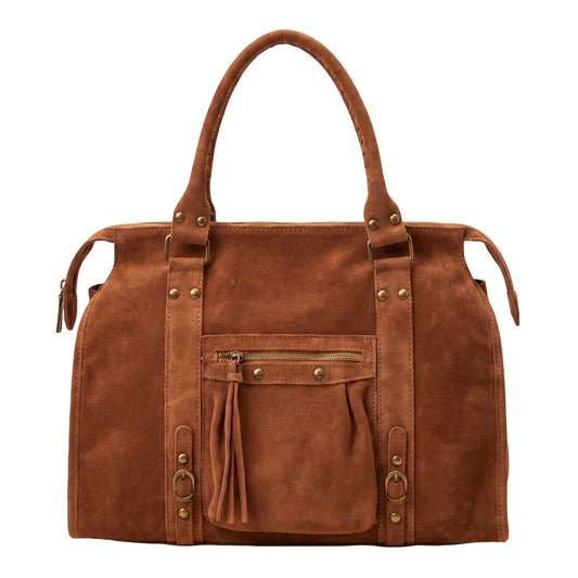 SAC CUIR SUÈDE CAPUCINE L