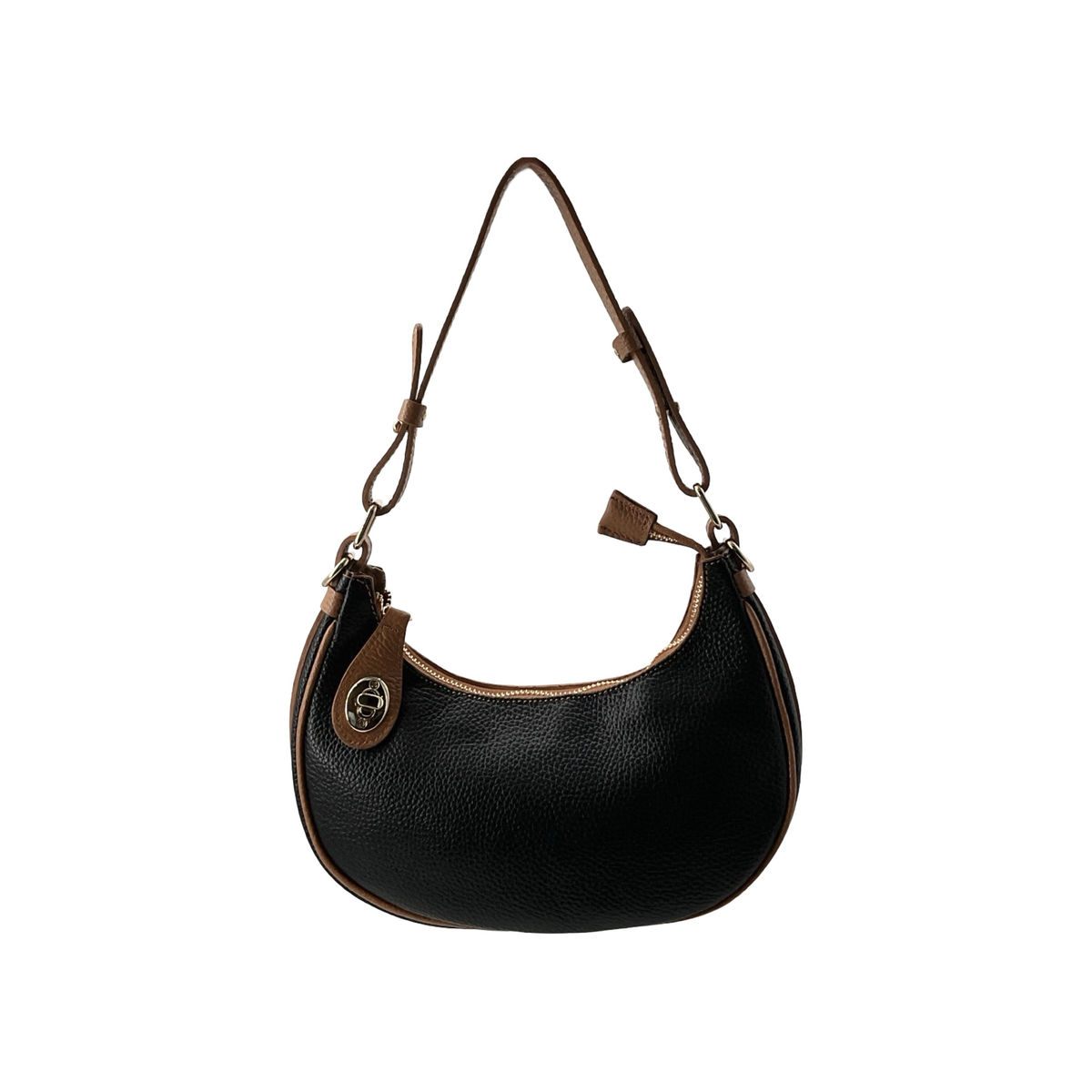 Sac Demi Lune en Cuir Grainé Joel
