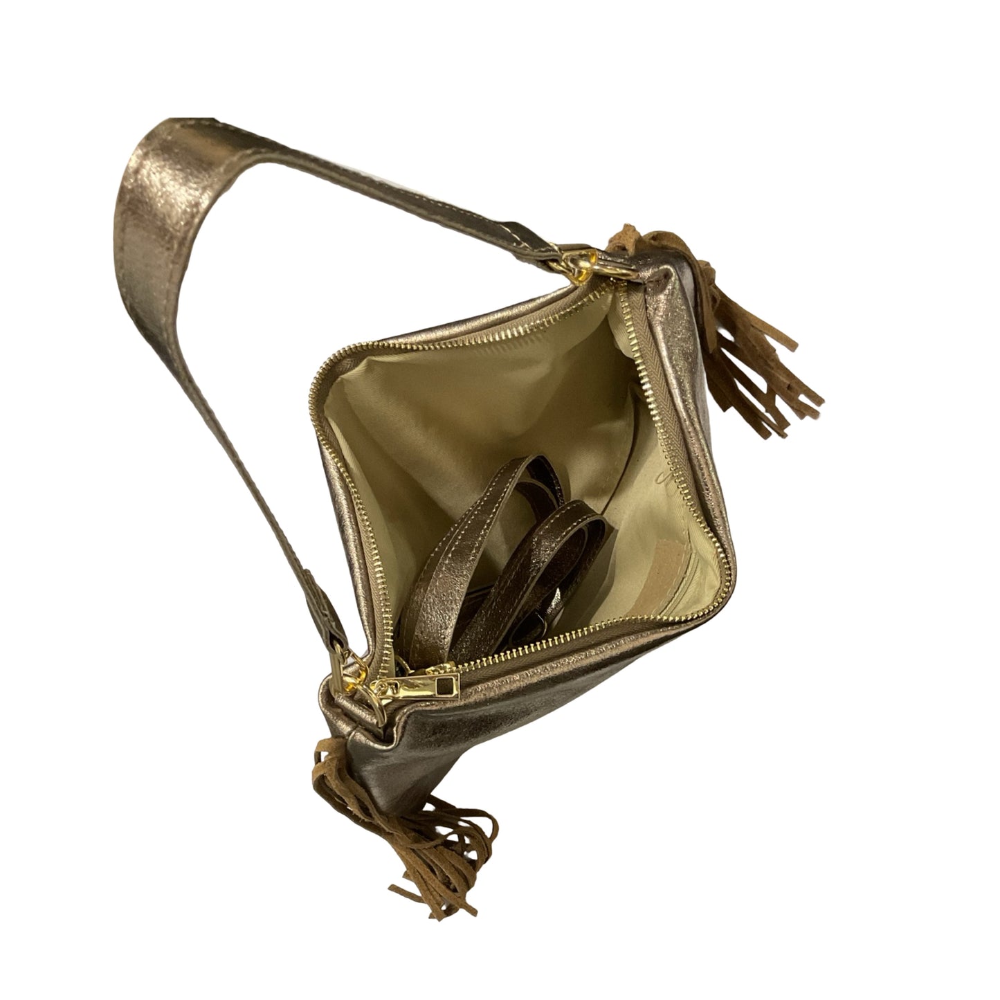 SAC EN CUIR IRISE FRANGE RECTO