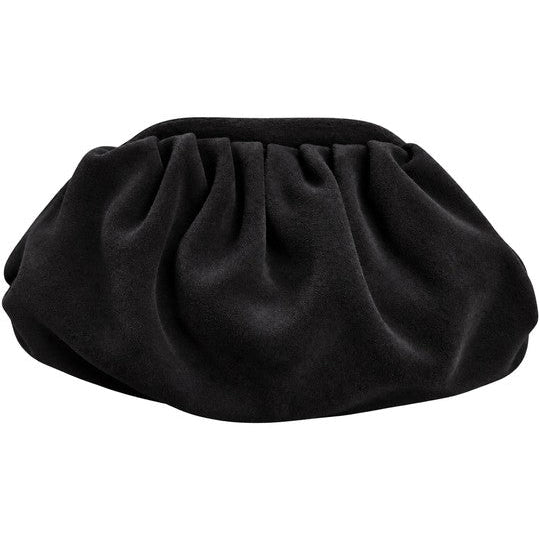 Sac Bourse Plissé en Cuir Suède Chainette