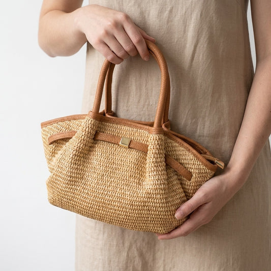 Sac Cuir Raphia Weim Mini