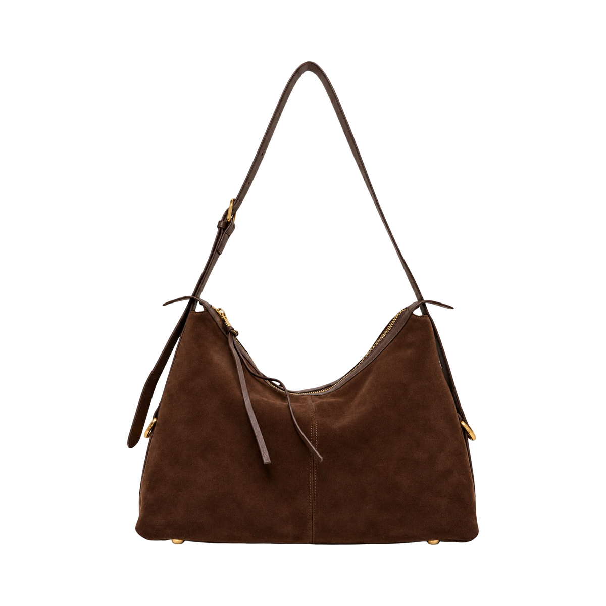 Sac Porté Épaule en Cuir Suède Romane