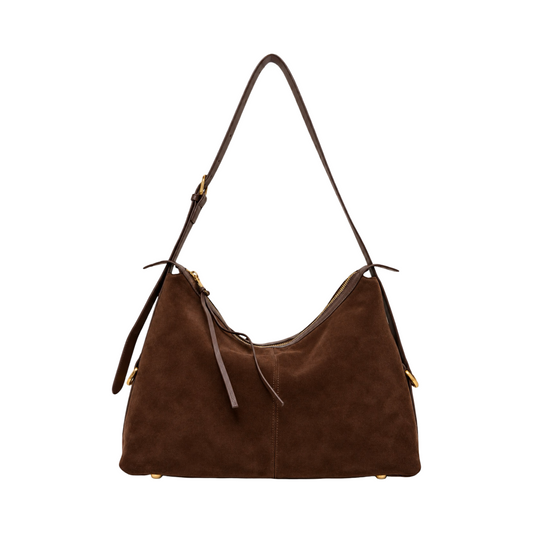 Sac Porté Épaule en Cuir Suède Romane