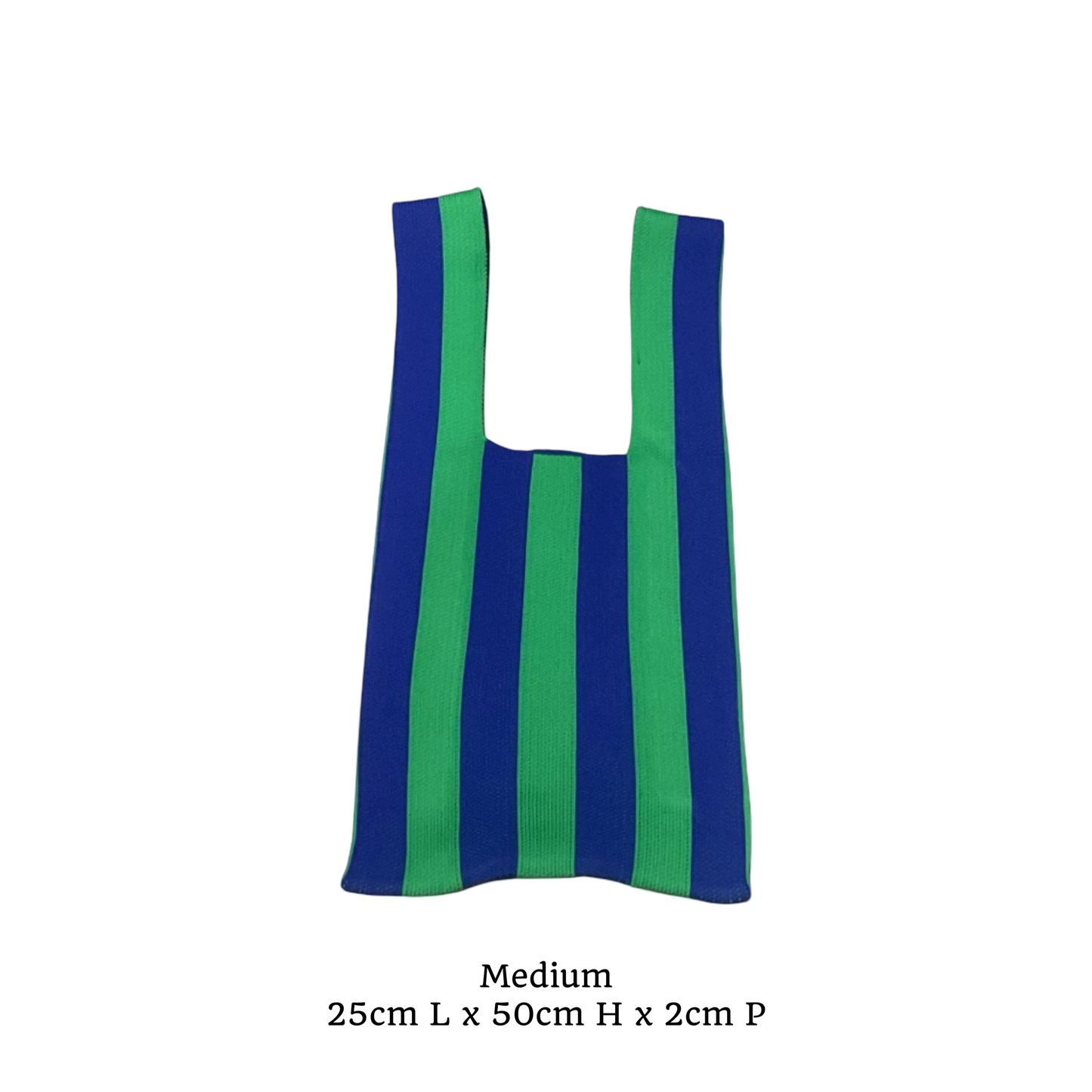Petit sac à rayures, nommé summer en taille M. De couleur bleu et vert.

Sac très tendance sur les réseaux sociaux.

Référence produit : LJ056

Dimensions : 25 cm (Longueur) x 50 cm (Hauteur) x 2 cm (Profondeur)

Matière : Textile

Origine : Fabriqué en Italie par nos artisans maroquiniers.

Polyvalence : Porté main ou épaule selon vos envies.

Détails soignés : Doublure intérieure et finitions bicolores sans coutures apparentes.

Système de fermeture : Conçu avec une ouvert