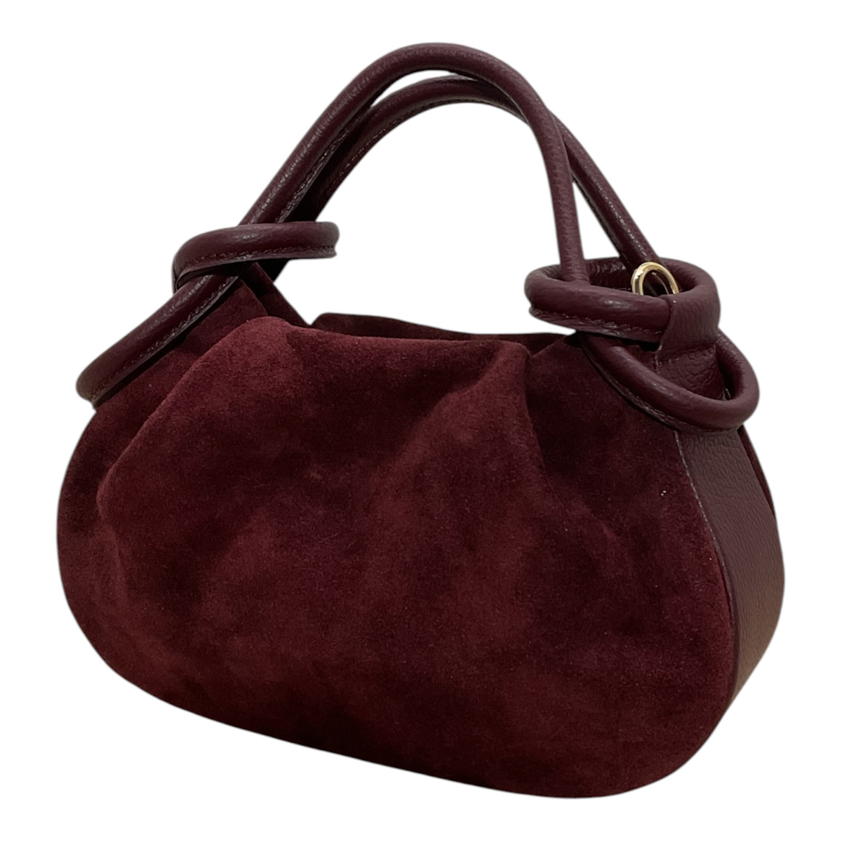 Sac en Cuir Suède et Grainé Nœud Bimatière