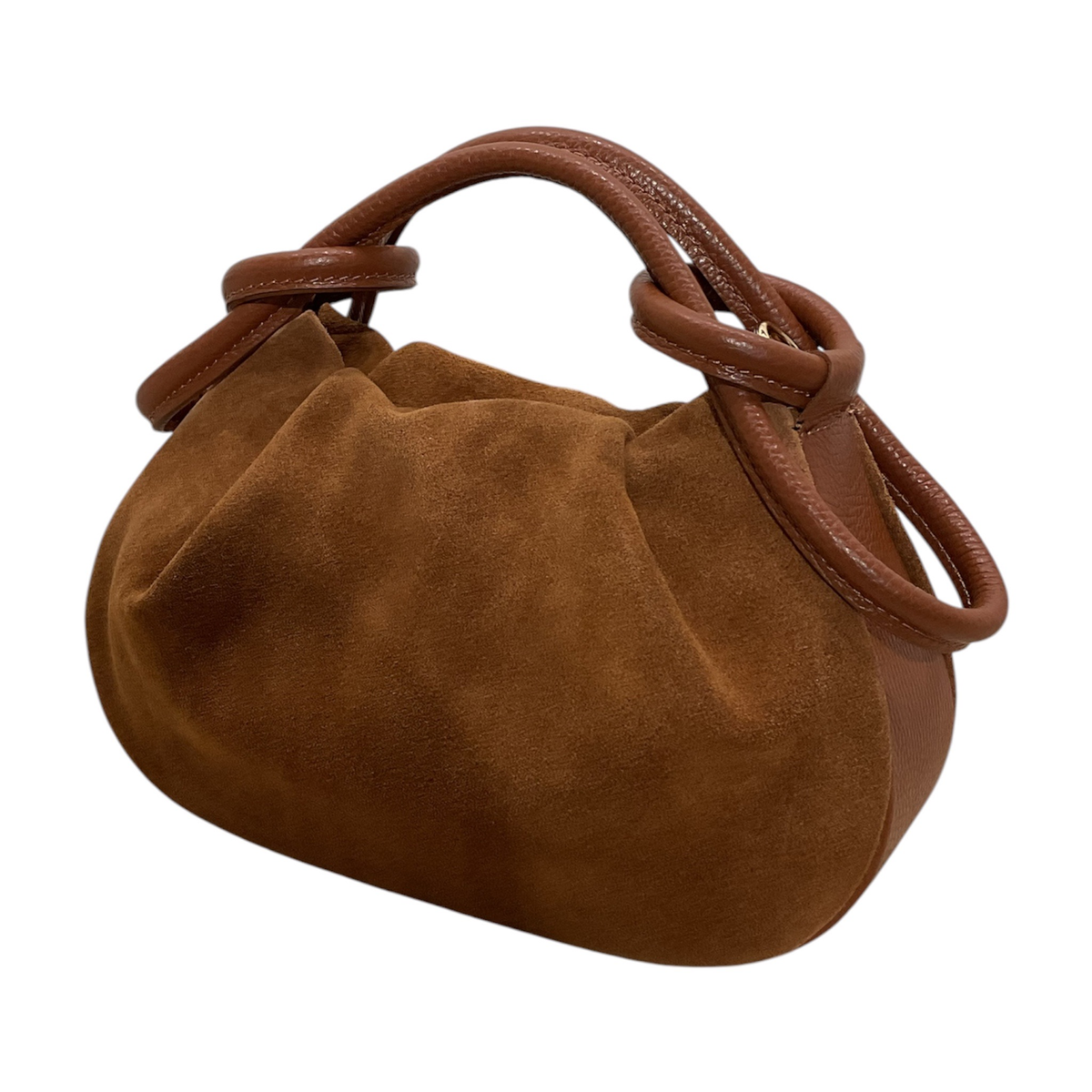 Sac en Cuir Suède et Grainé Nœud Bimatière