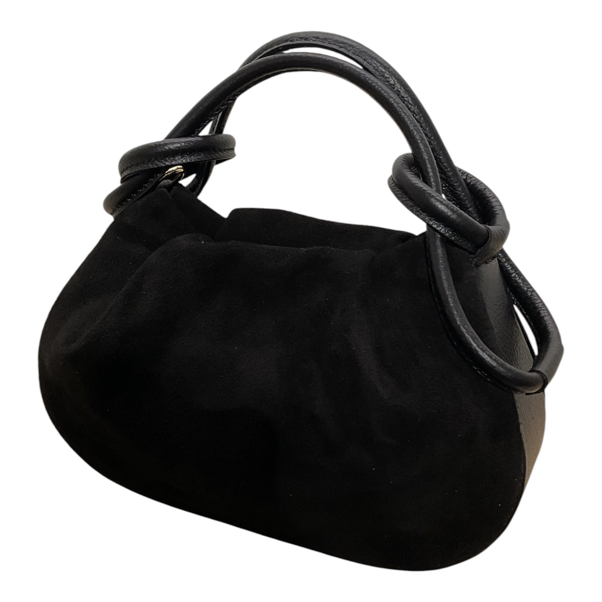Sac en Cuir Suède et Grainé Nœud Bimatière