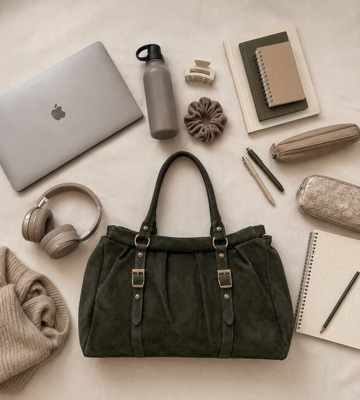 Sac à main en cuir suède Lydia