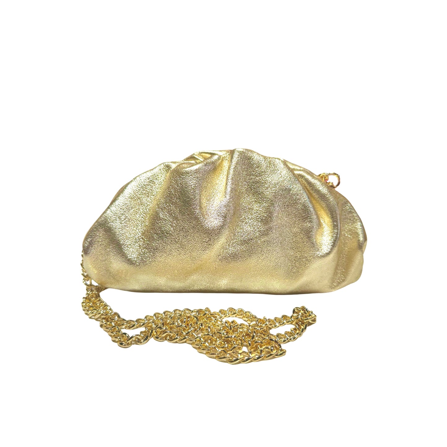 Fabriqué en Italie, ce mini sac porté main ou en bandoulière avec la chainette, séduit par son plissé tendance en cuir irisé. Compact et pratique.

Référence produit : LV016
Dimensions : 23 cm (L) x 13 cm (H) x 6 cm (P)
Matière principale : Cuir de vachette irisé.
Doublure : Textile.
Origine : Fabriqué avec soin en Italie.
Fermeture : Cadre métallique intégré pour un maintien parfait de la forme.
Polyvalence : Un porté épaule grâce à sa chaîne dorée amovible ou porté main en pochette.