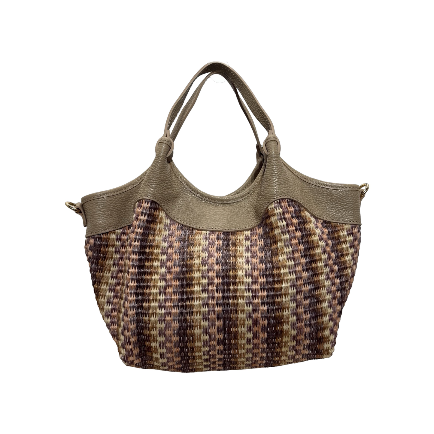 Sac Raphia Cuir Olga Médium Multicolore
