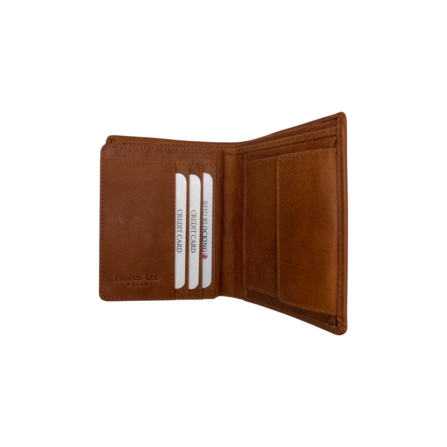 PORTE FEUILLE CUIR SAUVAGE LAURENT CAMEL