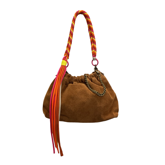 Sac cuir suède cordon Plissa M