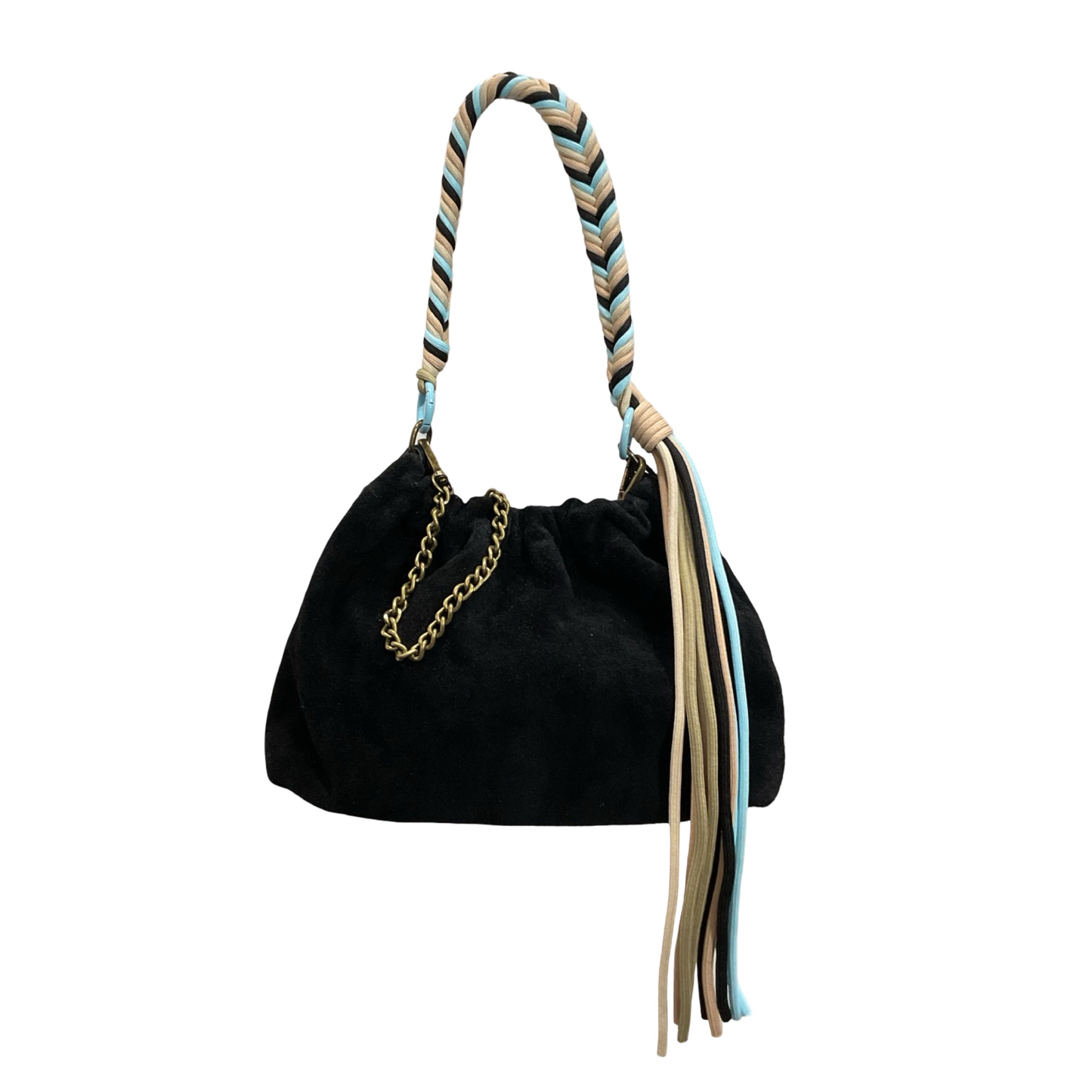 Sac cuir suède cordon Plissa M