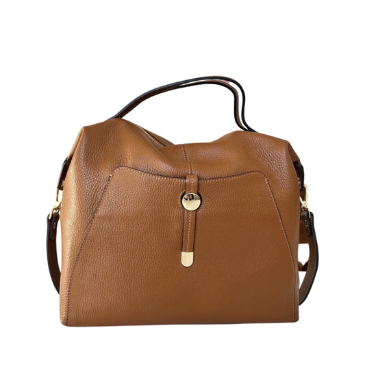 SARA KAMEL-HANDTASCHE AUS genarbtem Leder